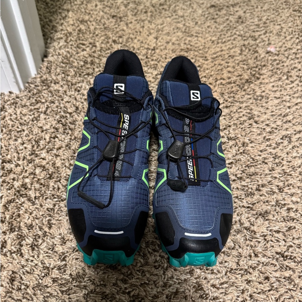 Salomon Blue and Green Trail Running Shoes